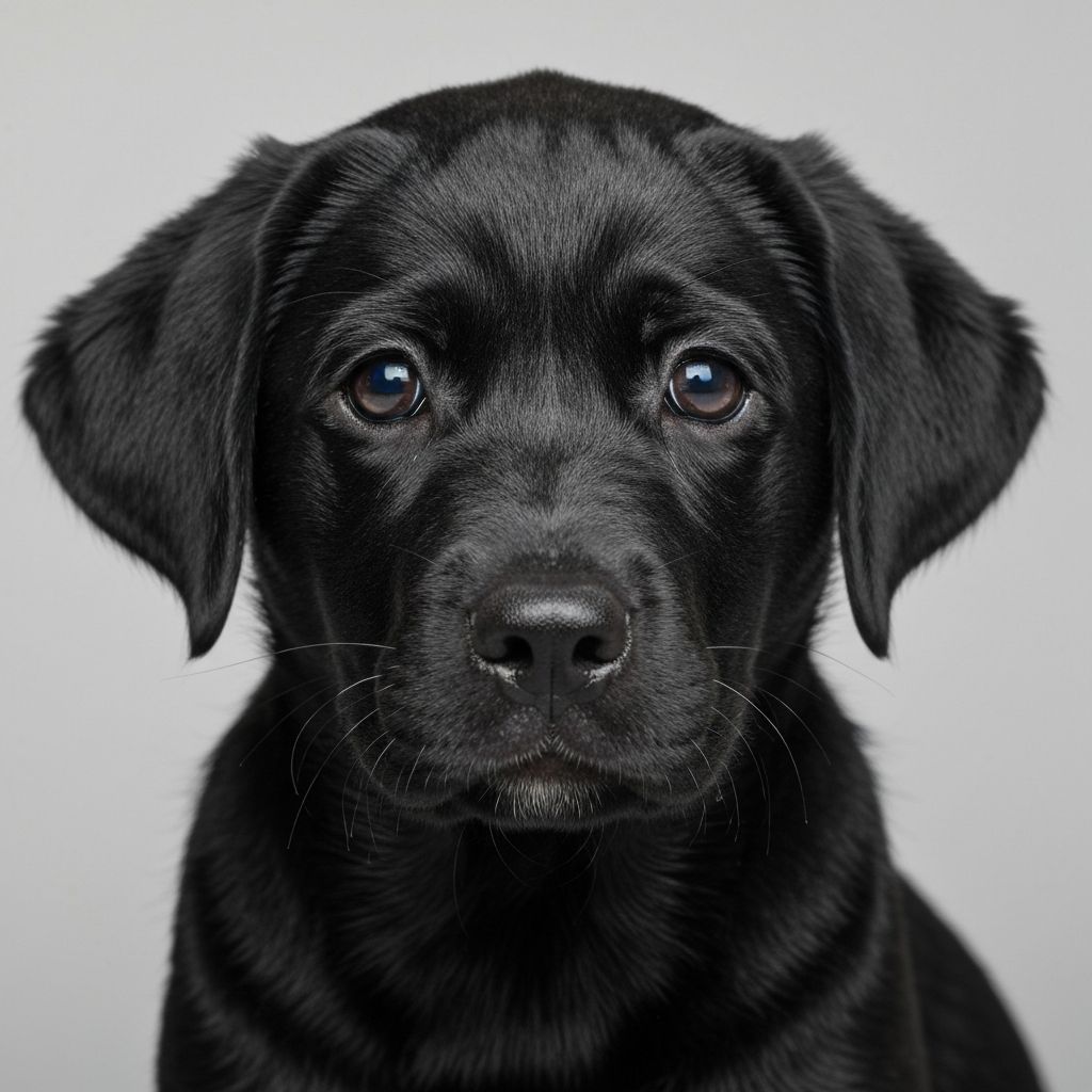 Black Labrador Retriever puppy portrait