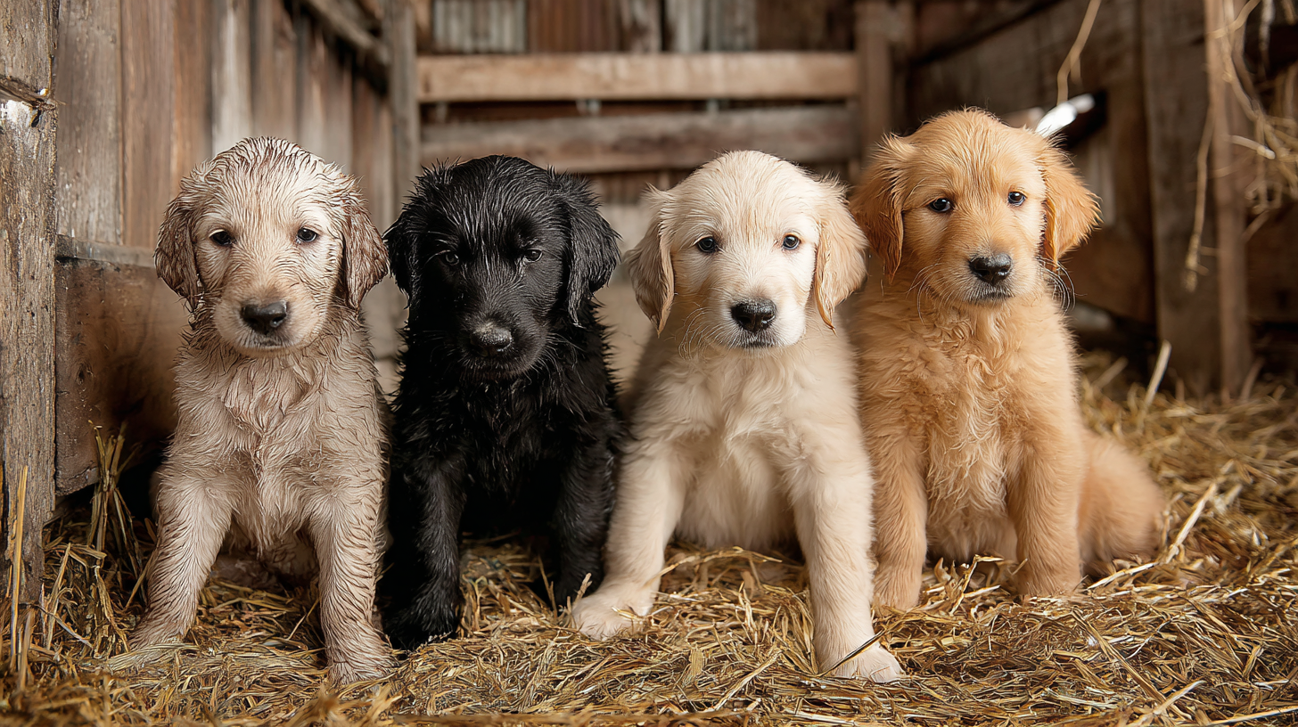 A group of Ace's Retriever puppies